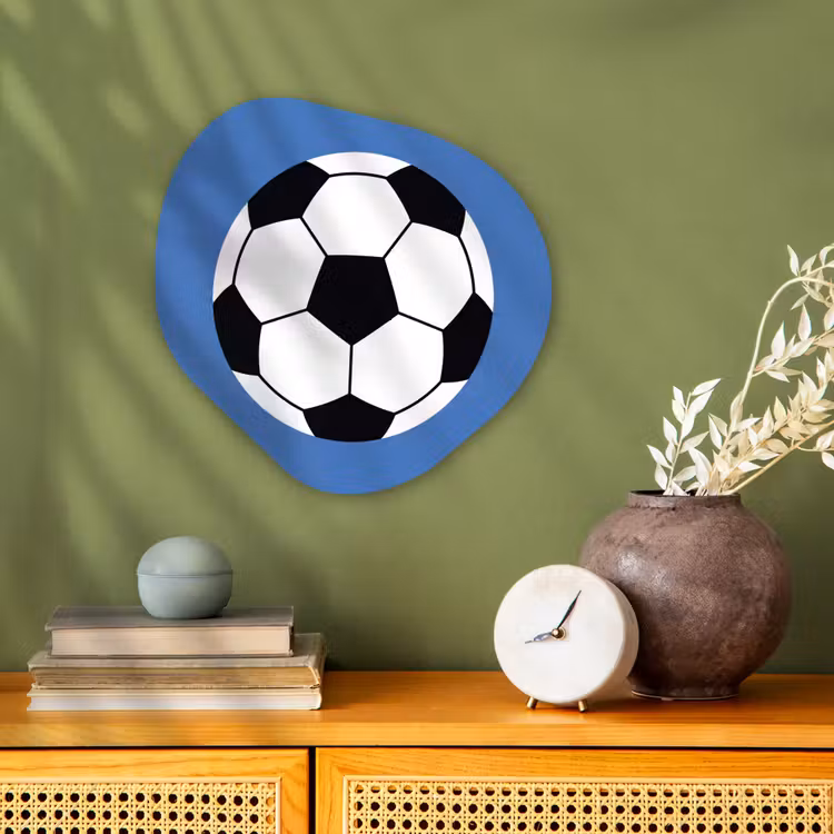 Organisch schilderij - Forex - Voetbal - Zwart-wit - Sport - Illustratie - Blauw — 2
