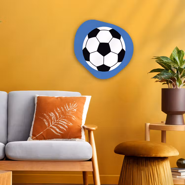 Organisch schilderij - Forex - Voetbal - Zwart-wit - Sport - Illustratie - Blauw — 3