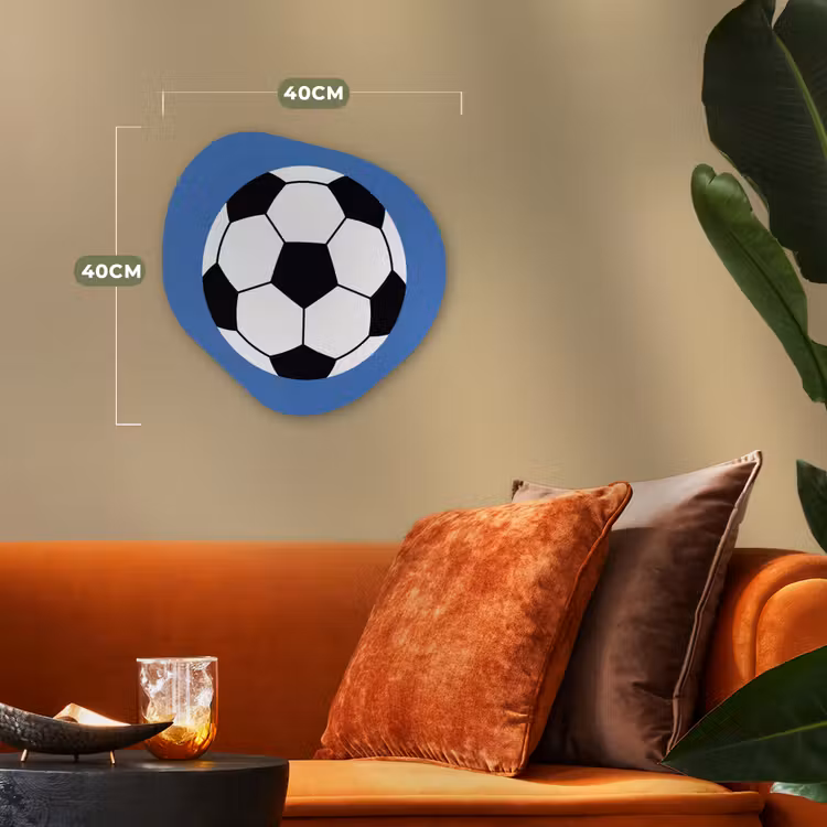 Organisch schilderij - Forex - Voetbal - Zwart-wit - Sport - Illustratie - Blauw — 4