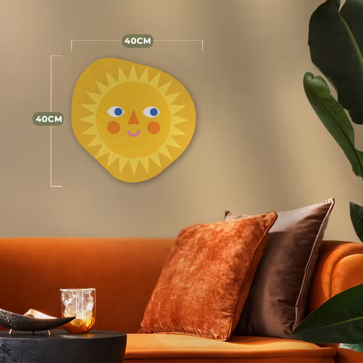 Organisch schilderij - Forex - Zon - Gezicht - Zomer - Illustratie - Geel — 4
