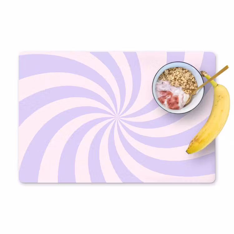 Placemat - 6 stuks - Patroon - Spiraal - Abstract - Modern - Paars-Roze — 1