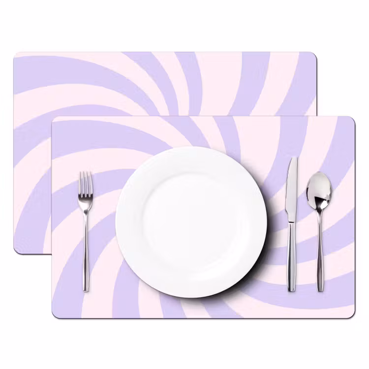 Placemat - 6 stuks - Patroon - Spiraal - Abstract - Modern - Paars-Roze — 2