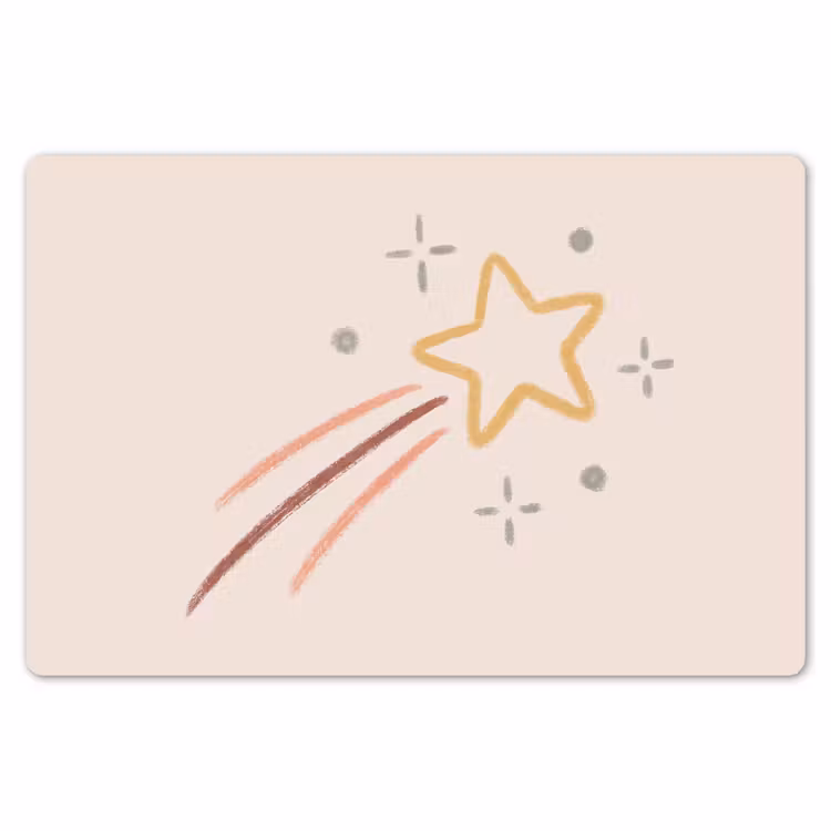 Placemat - 6 stuks - Ster - Vallend - Illustratie - Pastel — 7