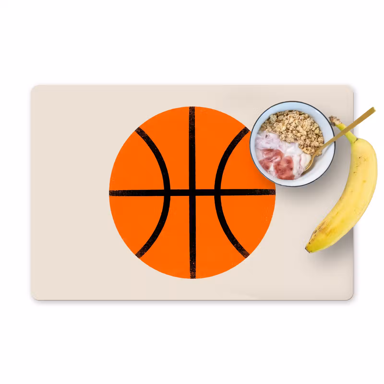 Placemat - 6 stuks - Basketbal - Bal - Sport - Illustratie - Oranje — 1