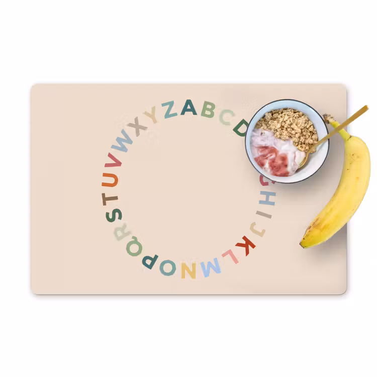 Placemat - 6 stuks - Alfabet - Cirkel - Educatie - Speels - Kleurrijk — 1