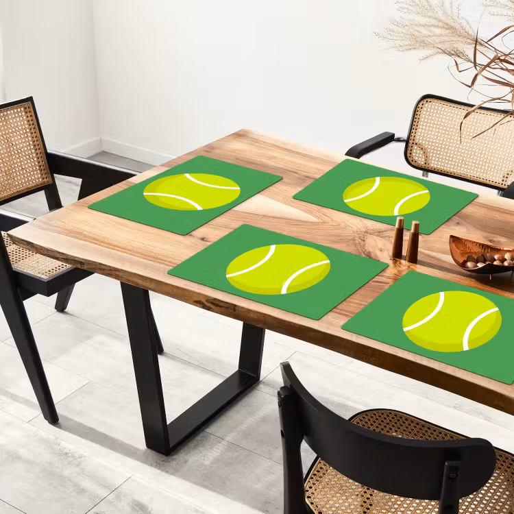 Placemat - 6 stuks - Bal - Geel - Sport - Groen - Illustratie — 5
