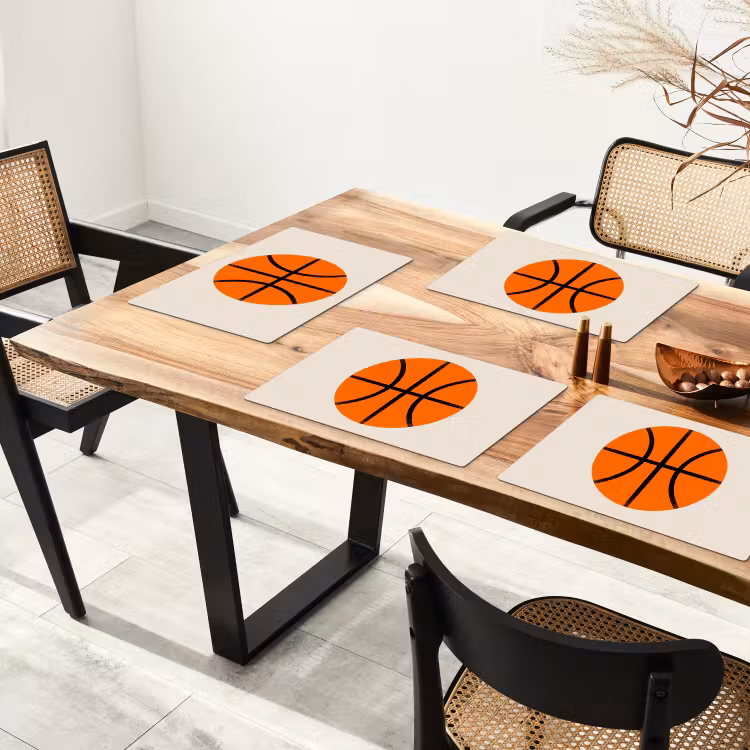 Placemat - 6 stuks - Basketbal - Bal - Sport - Illustratie - Oranje — 5