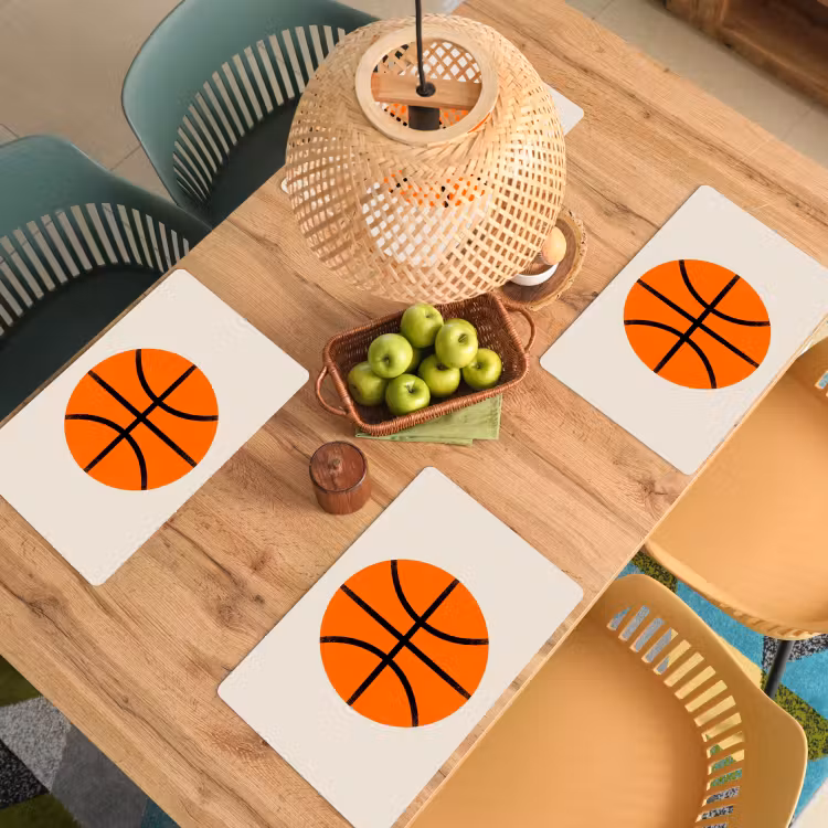 Placemat - 6 stuks - Basketbal - Bal - Sport - Illustratie - Oranje — 6