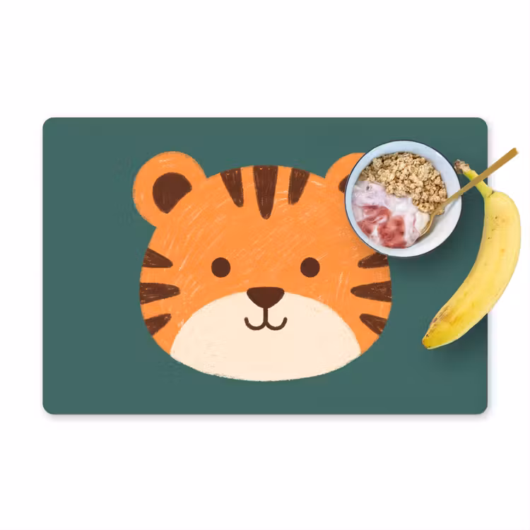 Placemat - 6 stuks - Dieren - Kop - Oranje - Illustratie - Modern — 1