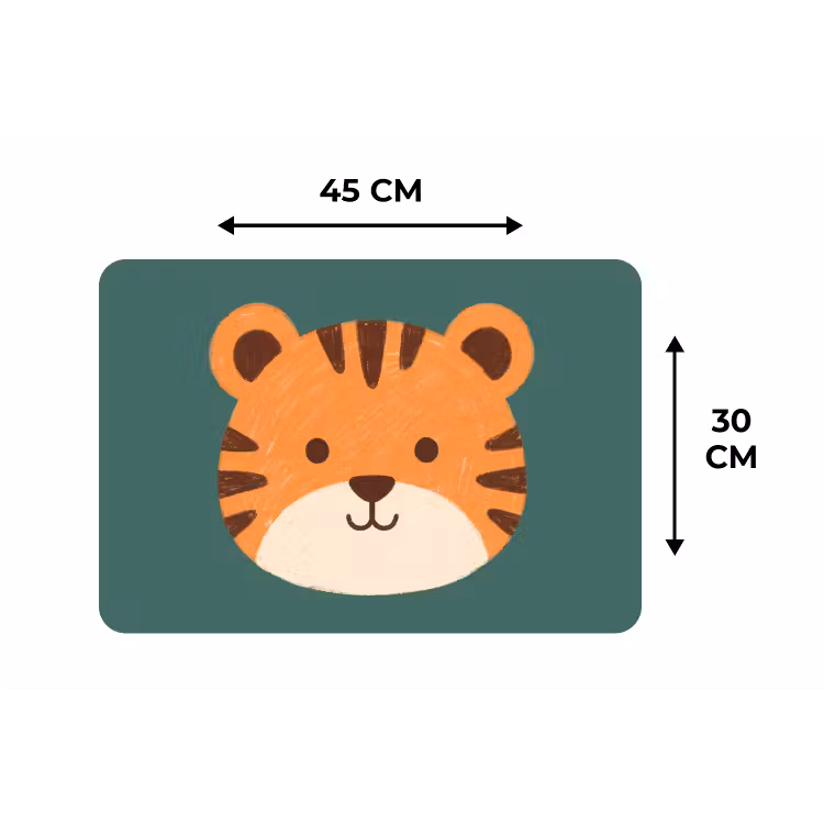 Placemat - 6 stuks - Dieren - Kop - Oranje - Illustratie - Modern — 3