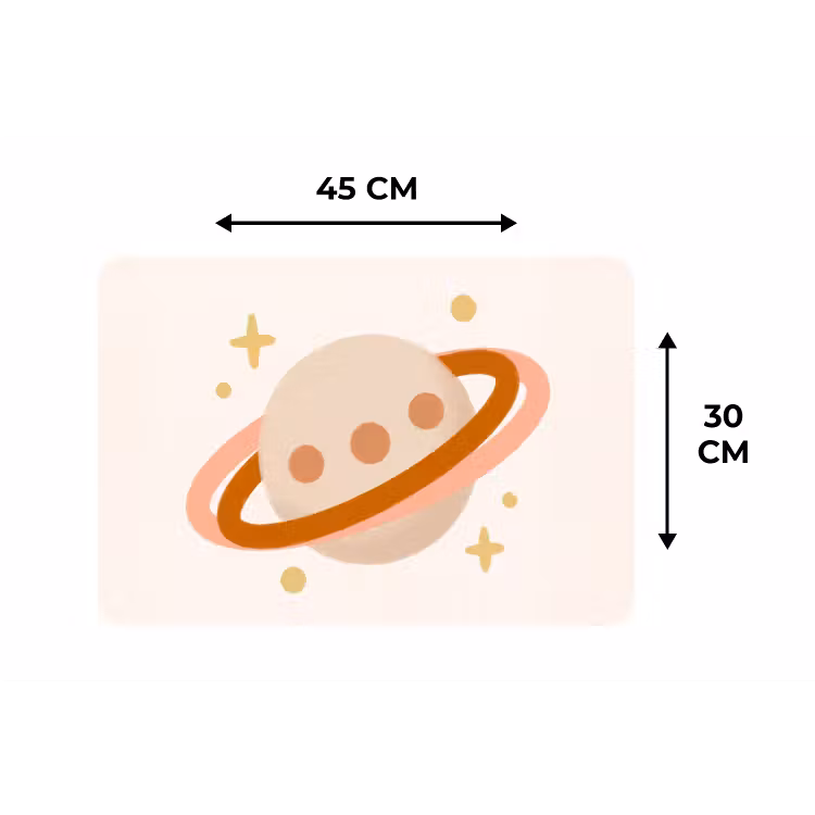 Placemat - 6 stuks - Planeet - Ringen - Ruimte - Illustratie - Beige — 3