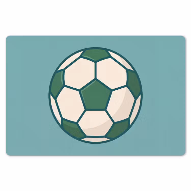 Placemat - 6 stuks - Voetbal - Geometrisch - Sport - Illustratie - Blauwgroen — 7