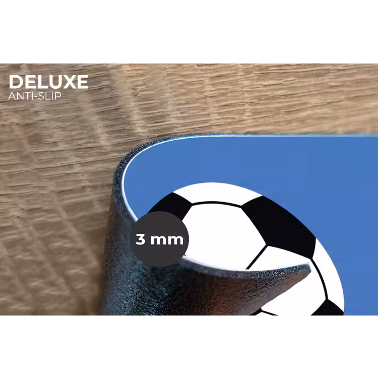 Placemat - 6 stuks - Voetbal - Zwart-wit - Sport - Illustratie - Blauw — 4