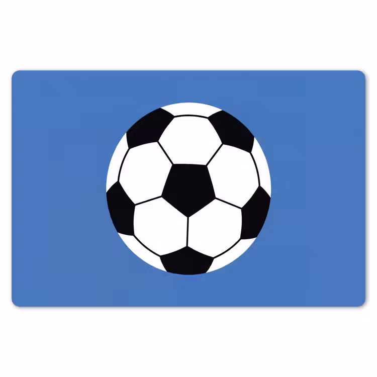 Placemat - 6 stuks - Voetbal - Zwart-wit - Sport - Illustratie - Blauw — 7