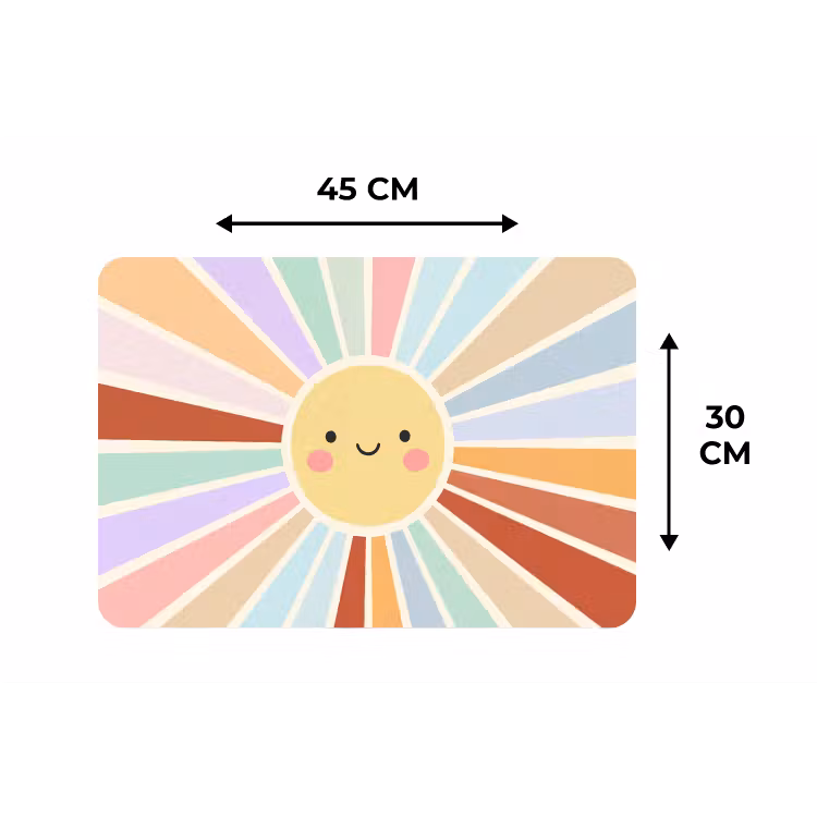 Placemat - 6 stuks - Zon - Stralen - Vrolijk - Kleurrijk - Abstract — 3