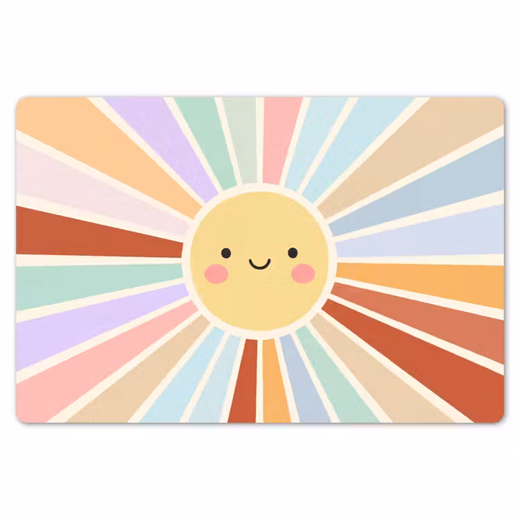 Placemat - 6 stuks - Zon - Stralen - Vrolijk - Kleurrijk - Abstract — 7