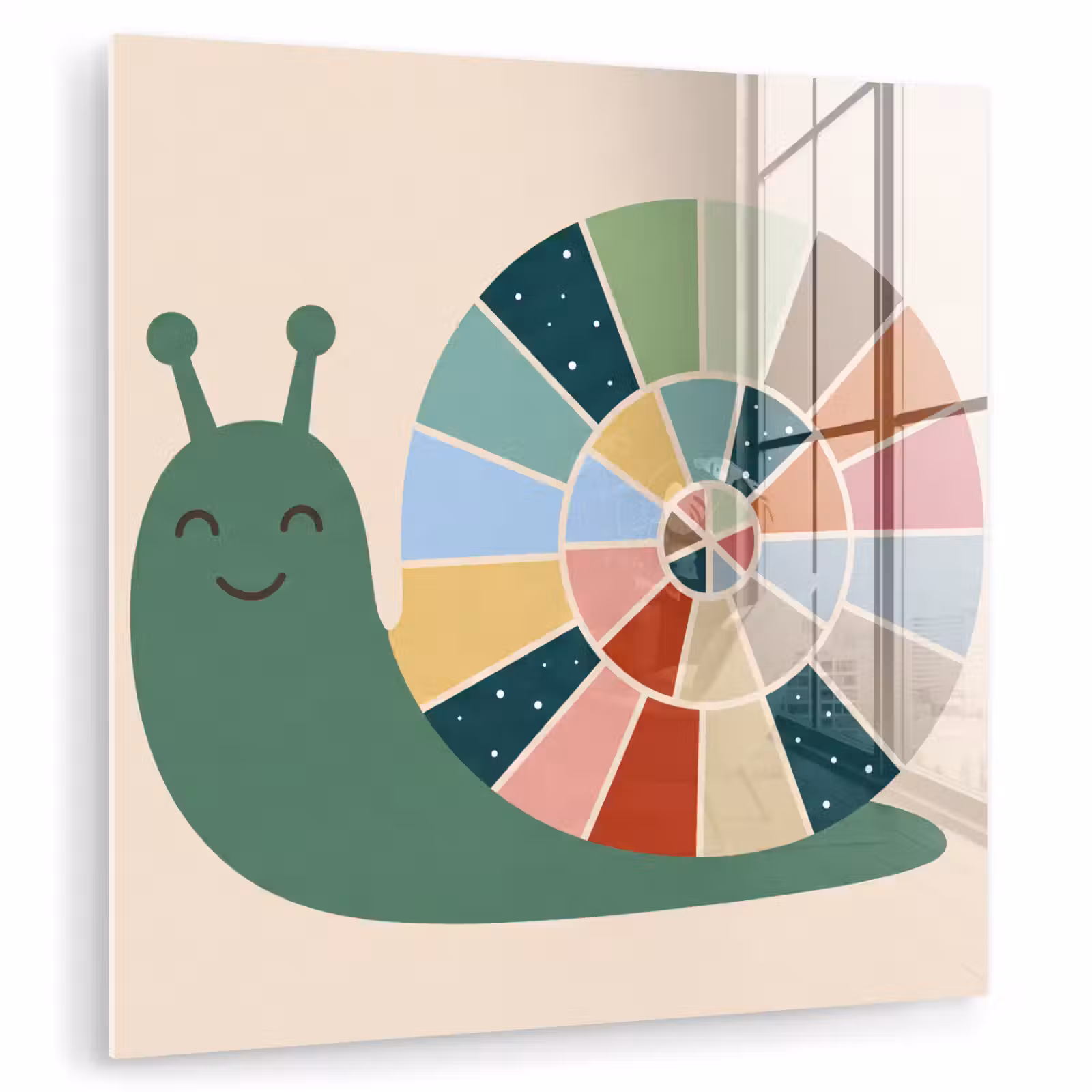 Glas schilderij - Dieren - Slak - Kleurrijk - Illustratie — 1
