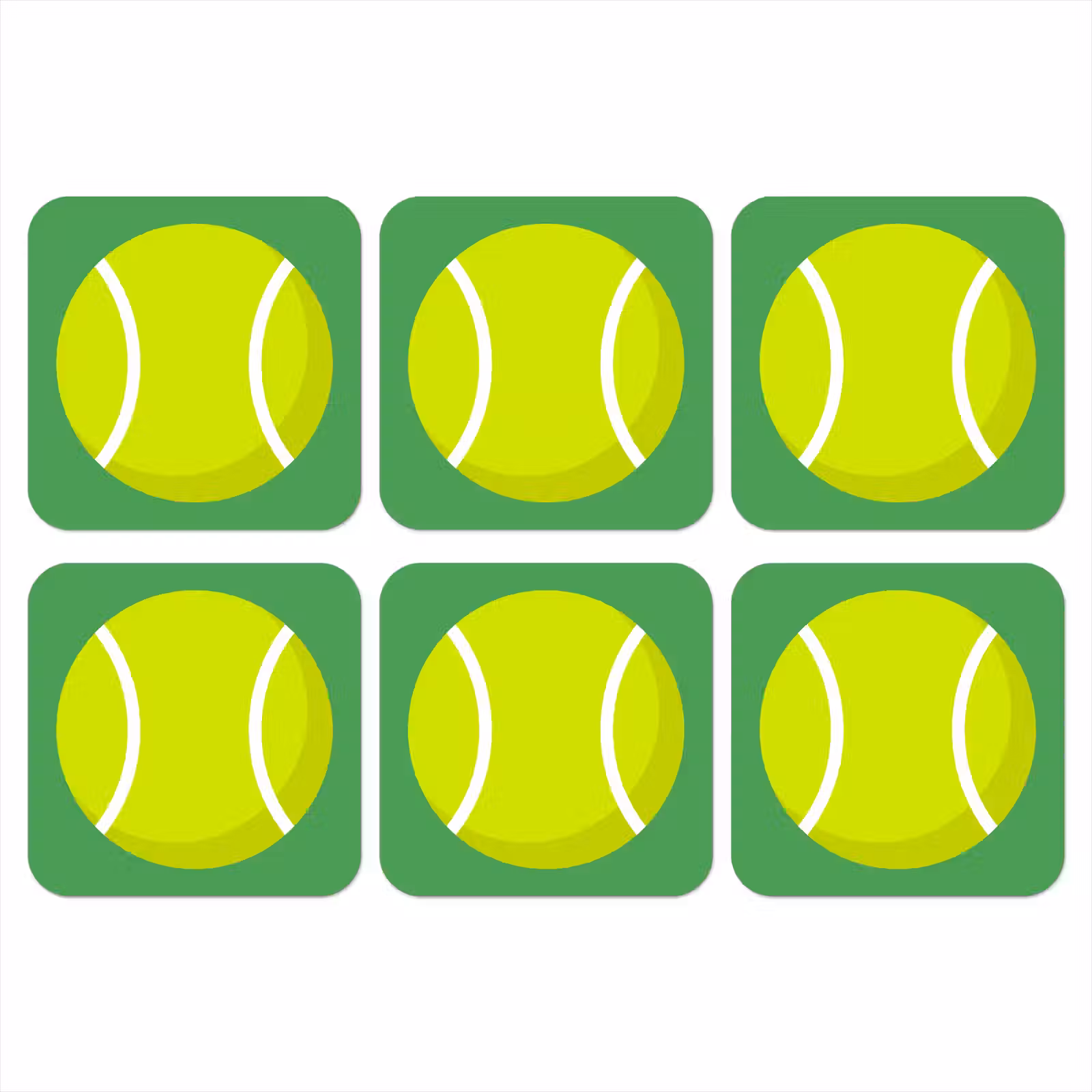 Onderzetter​ - Bal - Geel - Sport - Groen - Illustratie — 1