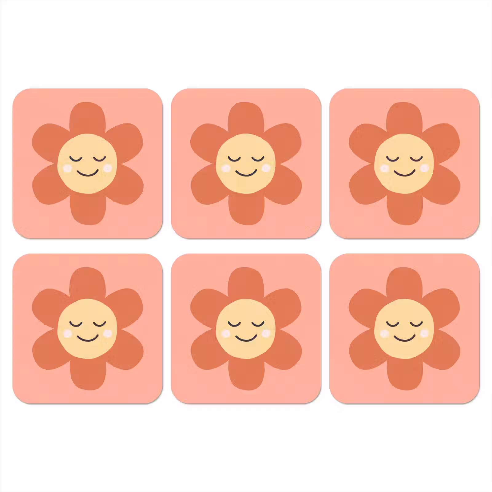 Onderzetter​ - Bloemen - Tekenfilm - Kind - Roze — 1