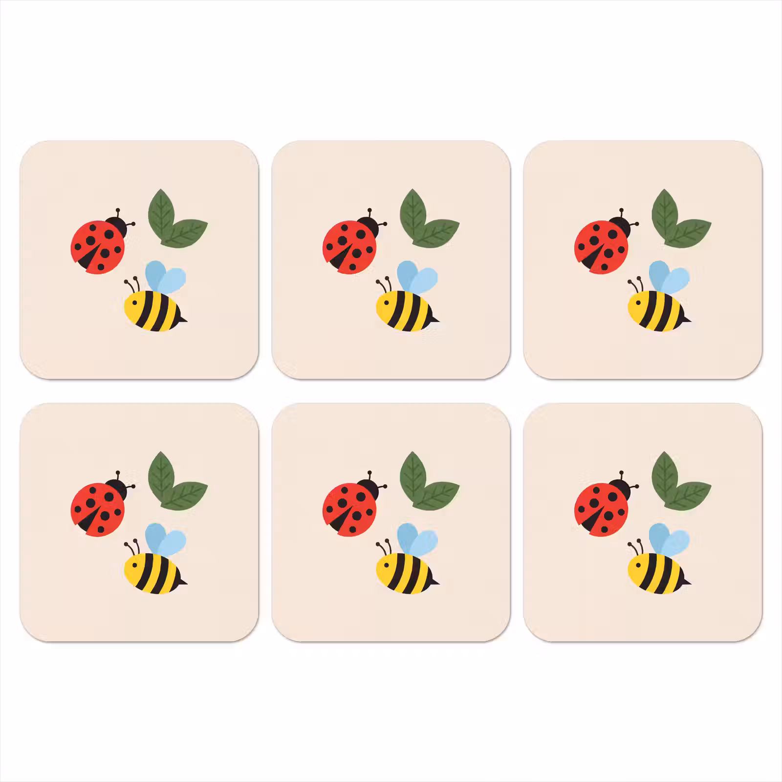 Onderzetter​ - Insect - Blad - Natuur - Speels - Illustratie — 1