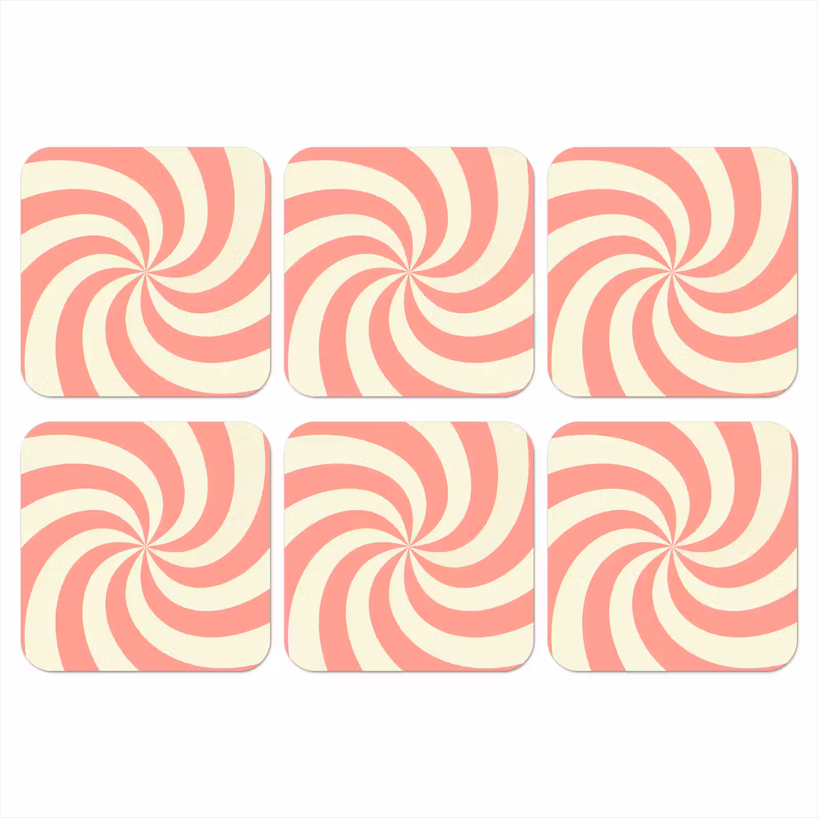 Onderzetter​ - Spiraal - Patroon - Abstract - Roze - Beige — 1