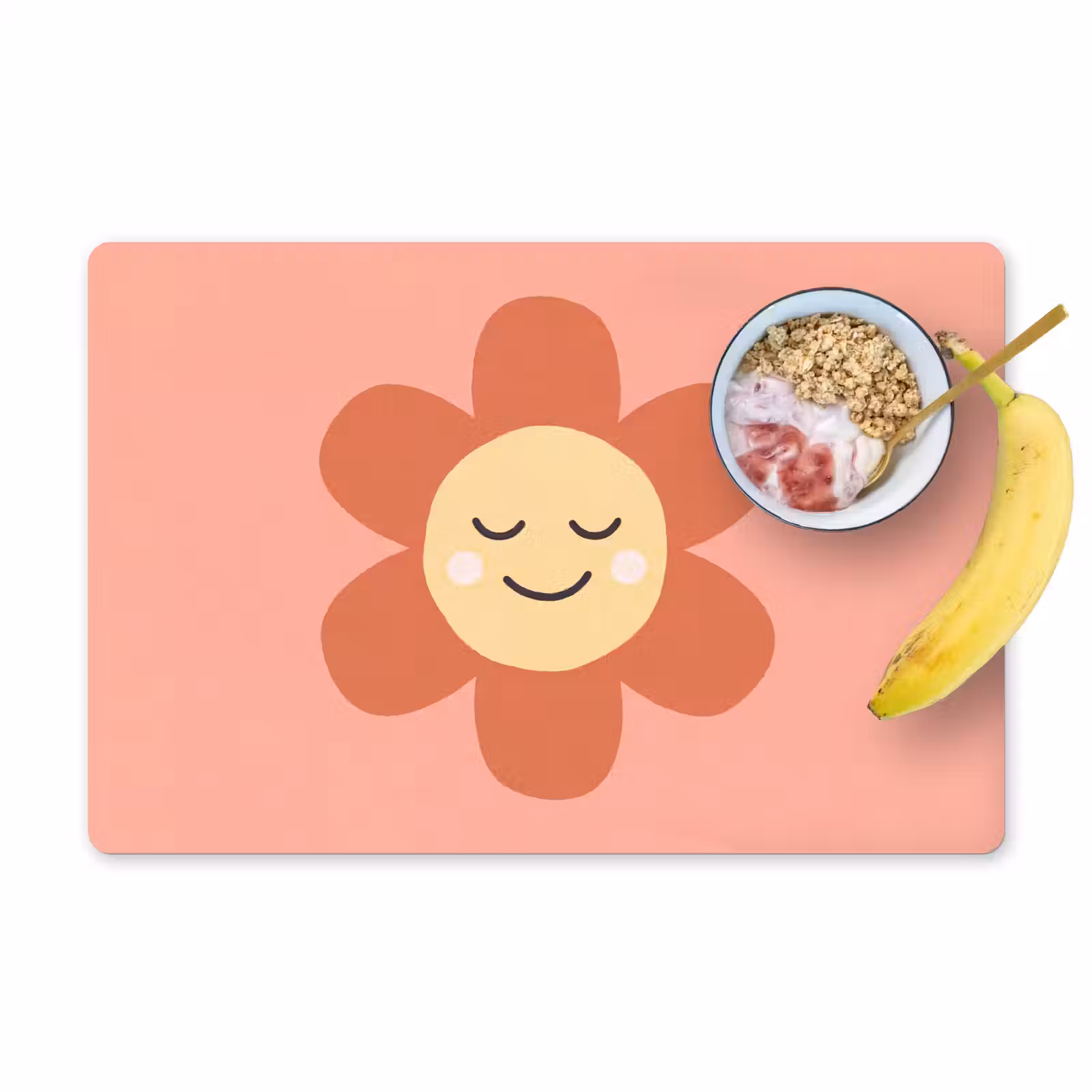 Placemat - 6 stuks - Bloemen - Tekenfilm - Kind - Roze — 1