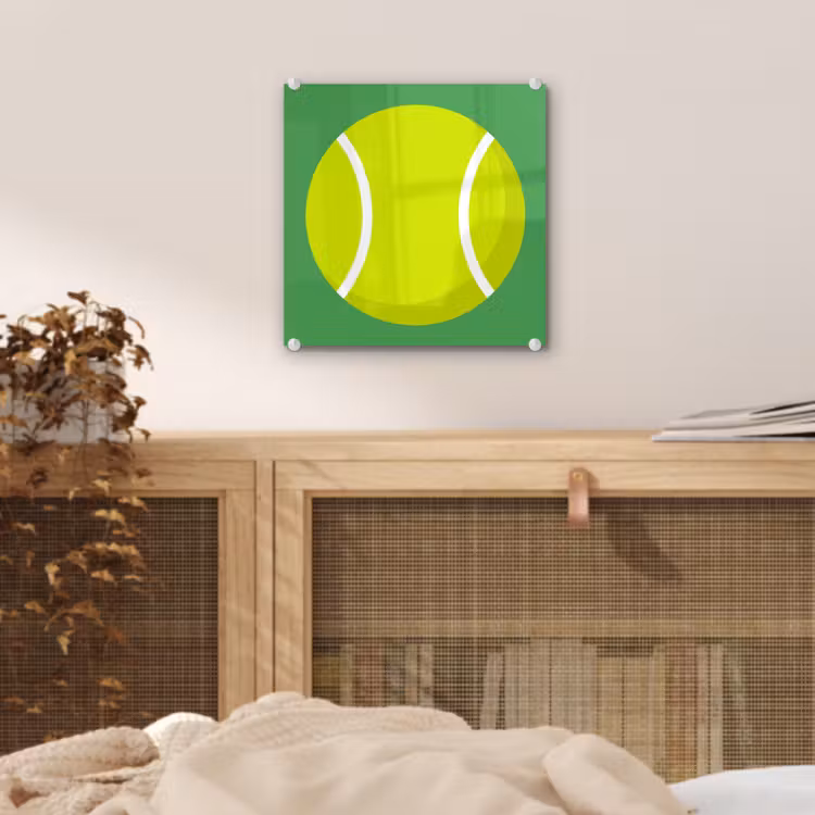 Glas schilderij - Bal - Geel - Sport - Groen - Illustratie — 5