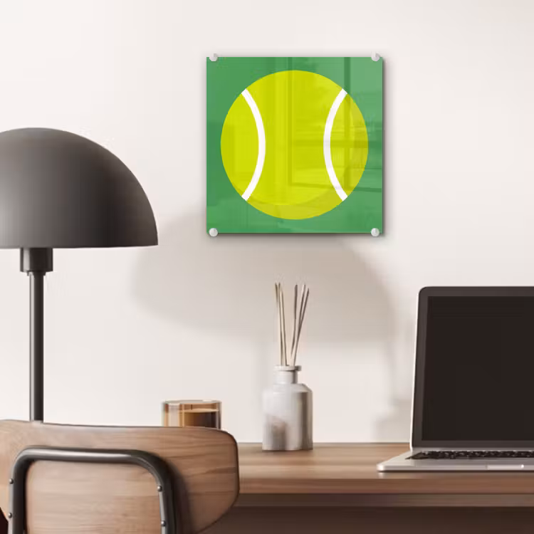 Glas schilderij - Bal - Geel - Sport - Groen - Illustratie — 7