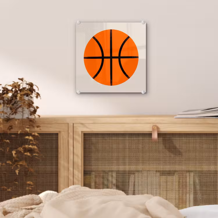 Glas schilderij - Basketbal - Bal - Sport - Illustratie - Oranje — 5