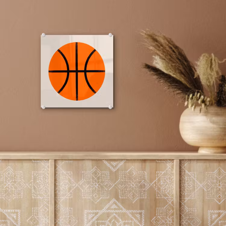 Glas schilderij - Basketbal - Bal - Sport - Illustratie - Oranje — 6