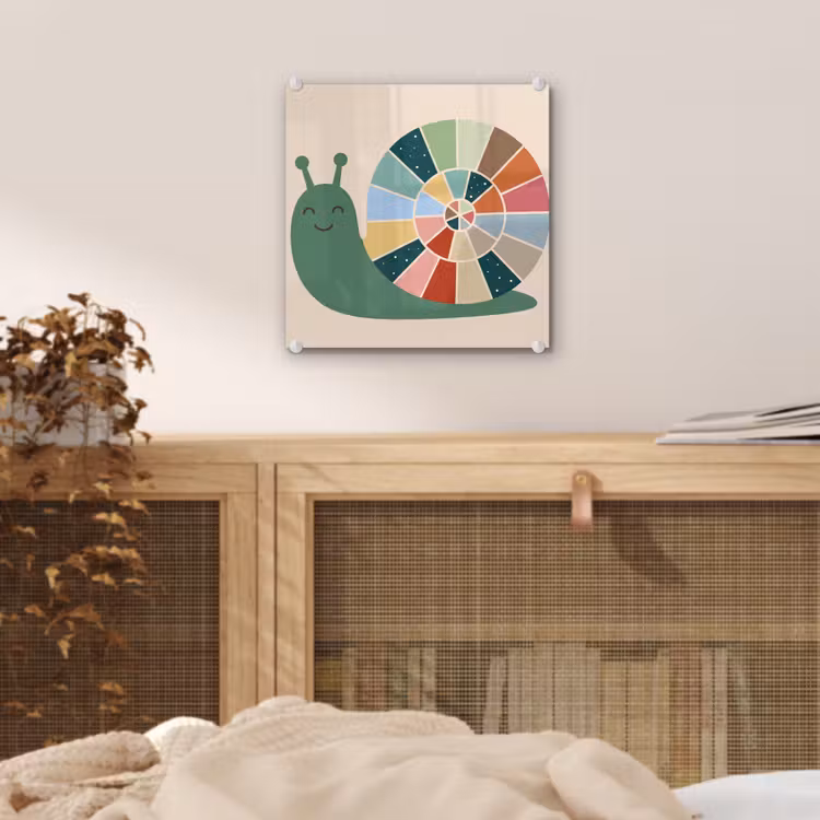 Glas schilderij - Dieren - Slak - Kleurrijk - Illustratie — 5