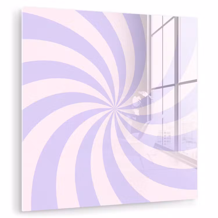 Glas schilderij - Patroon - Spiraal - Abstract - Modern - Paars-Roze — 1