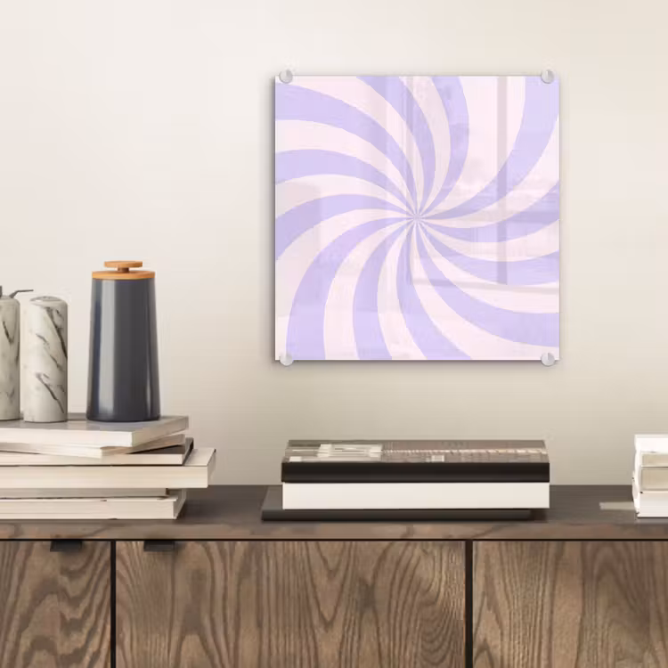 Glas schilderij - Patroon - Spiraal - Abstract - Modern - Paars-Roze — 2