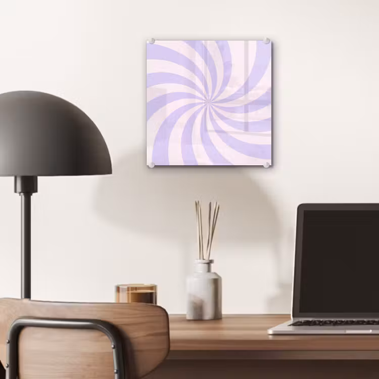 Glas schilderij - Patroon - Spiraal - Abstract - Modern - Paars-Roze — 7