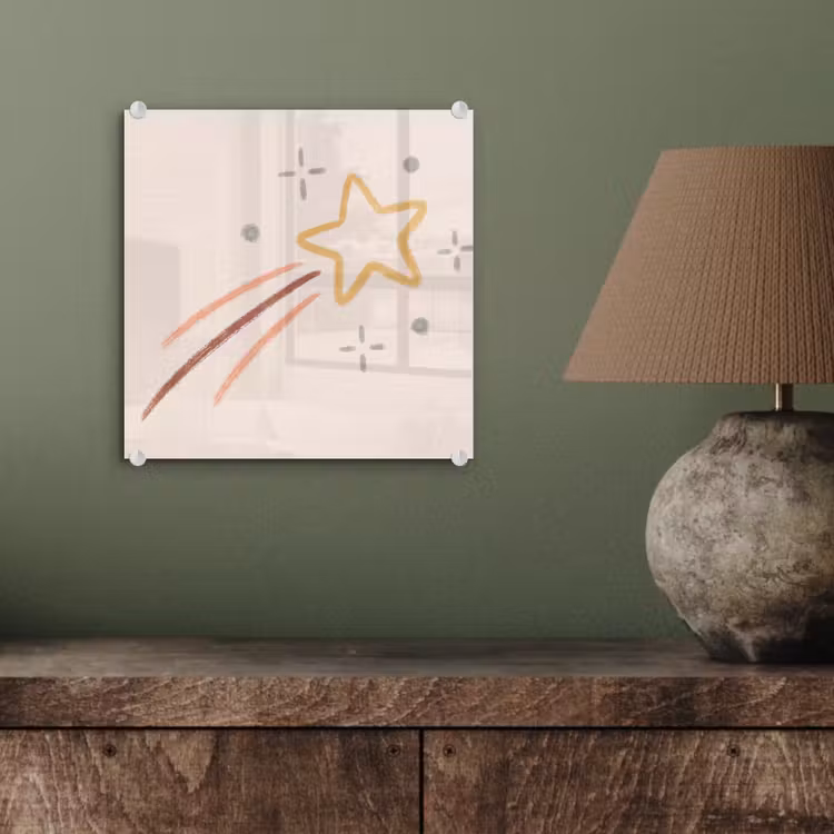 Glas schilderij - Ster - Vallend - Illustratie - Pastel — 4