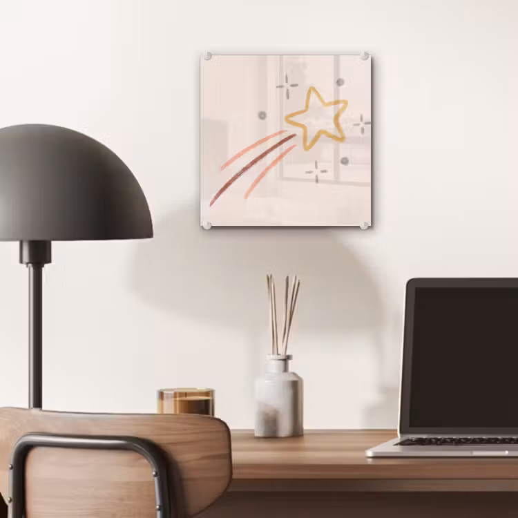 Glas schilderij - Ster - Vallend - Illustratie - Pastel — 7