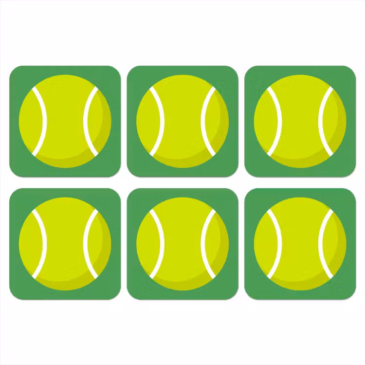 Onderzetter​ - Bal - Geel - Sport - Groen - Illustratie — 1