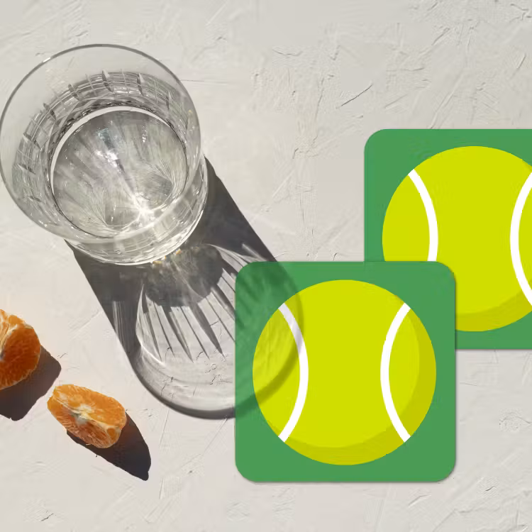 Onderzetter​ - Bal - Geel - Sport - Groen - Illustratie — 2