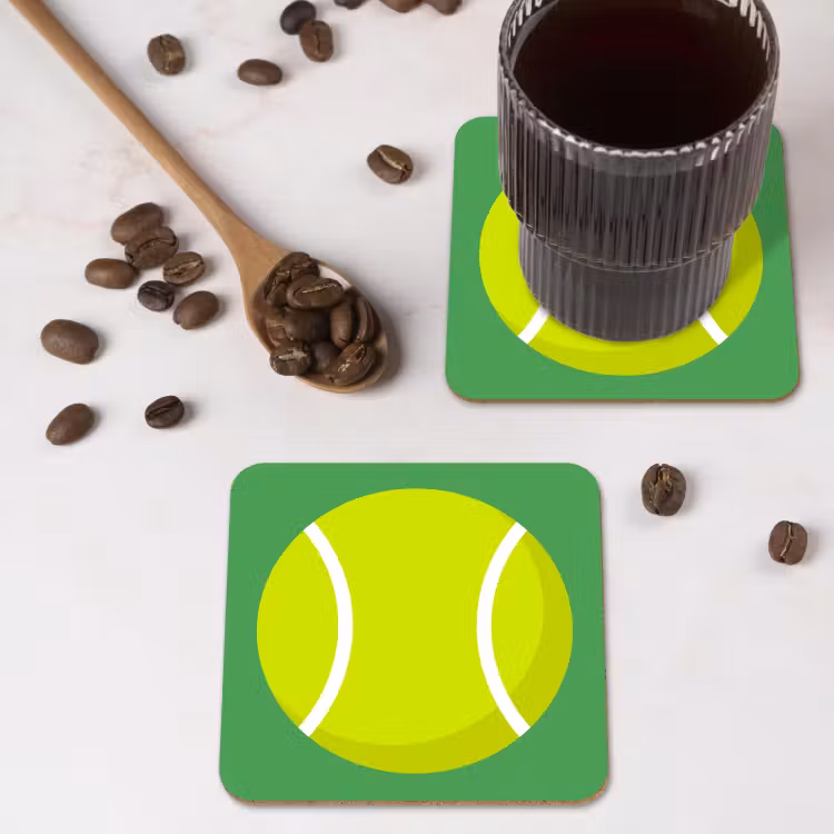 Onderzetter​ - Bal - Geel - Sport - Groen - Illustratie — 4