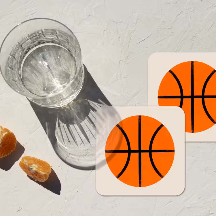 Onderzetter​ - Basketbal - Bal - Sport - Illustratie - Oranje — 2