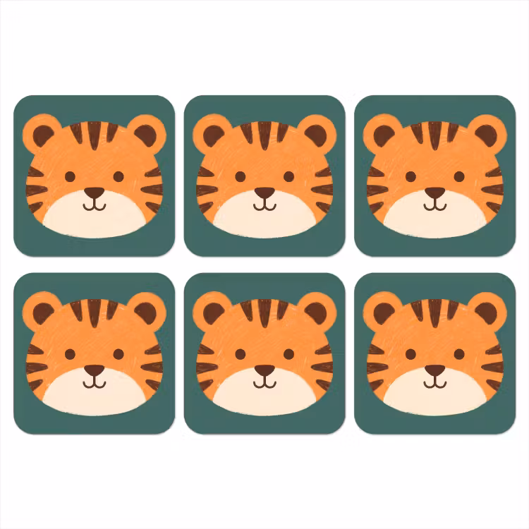 Onderzetter​ - Dieren - Kop - Oranje - Illustratie - Modern — 1