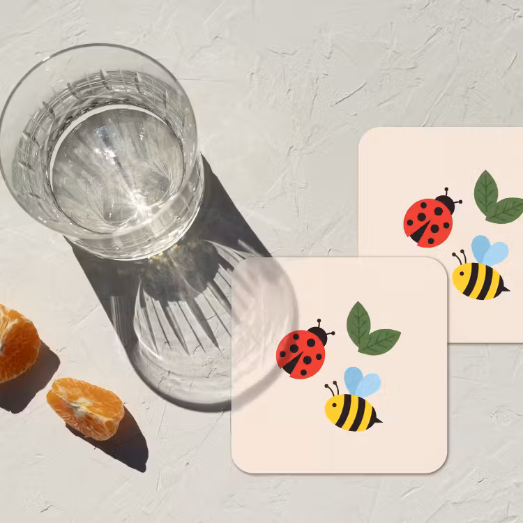 Onderzetter​ - Insect - Blad - Natuur - Speels - Illustratie — 2