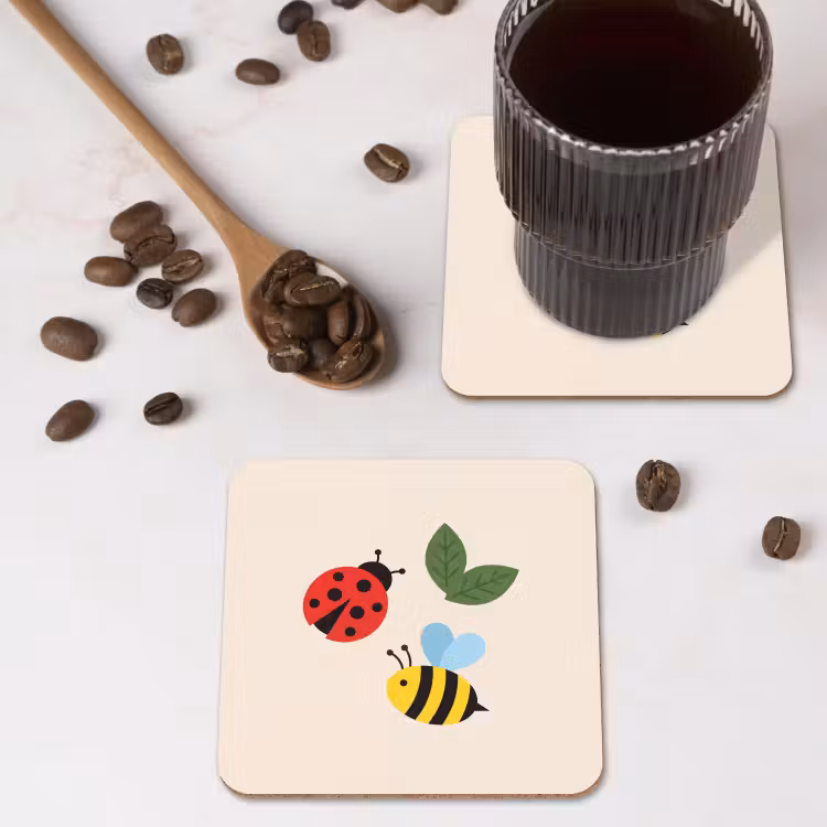 Onderzetter​ - Insect - Blad - Natuur - Speels - Illustratie — 4
