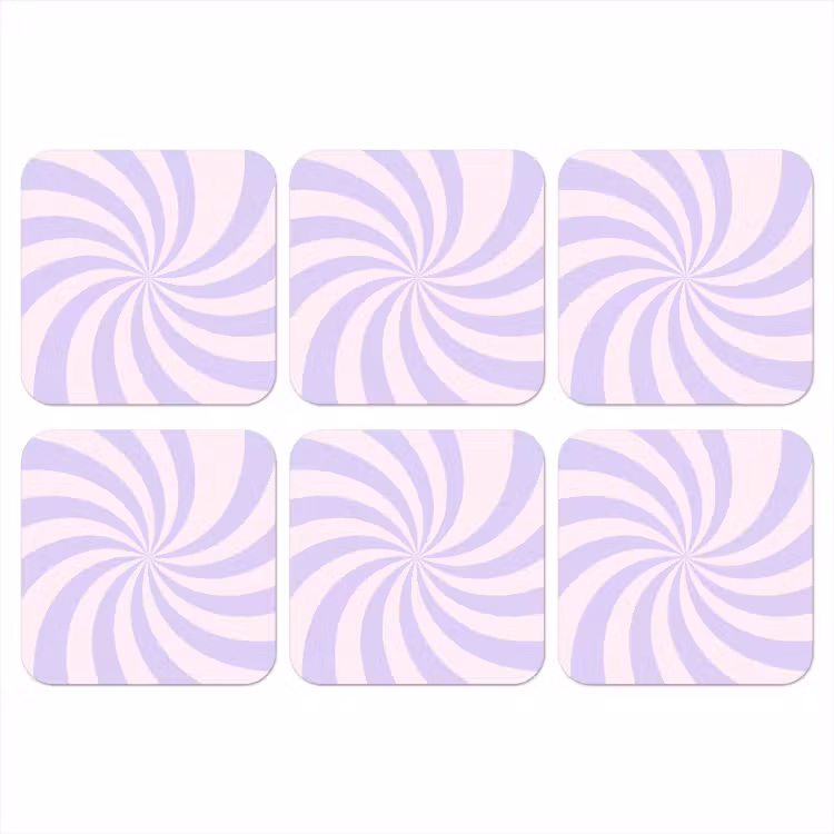 Onderzetter​ - Patroon - Spiraal - Abstract - Modern - Paars-Roze — 1