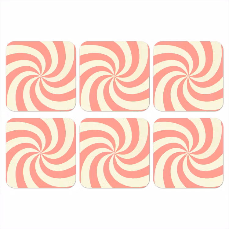 Onderzetter​ - Spiraal - Patroon - Abstract - Roze - Beige — 1