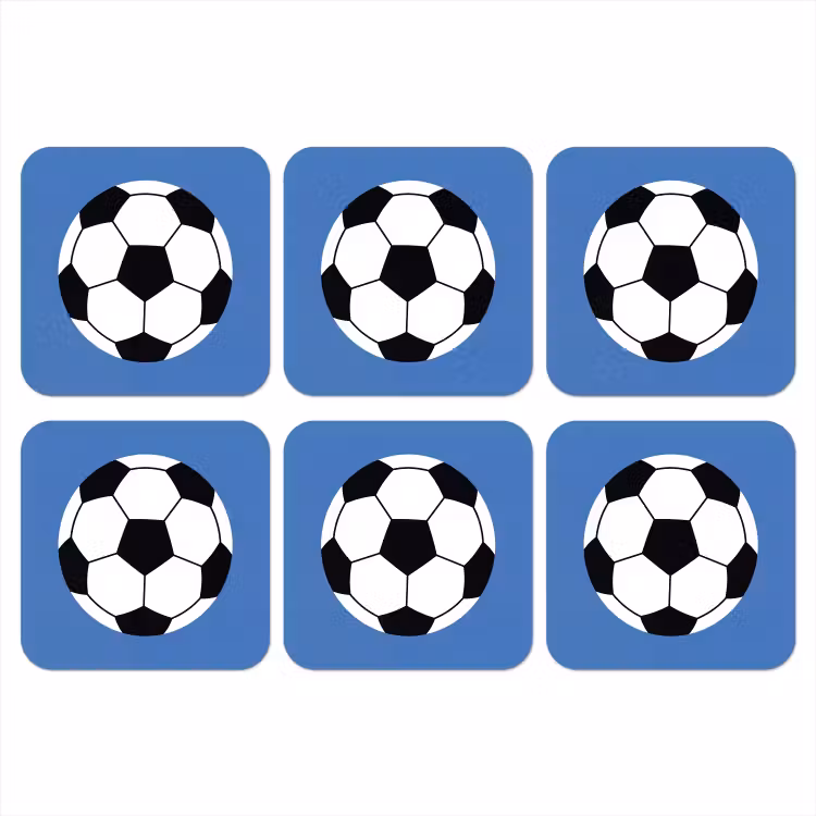 Onderzetter​ - Voetbal - Zwart-wit - Sport - Illustratie - Blauw — 1