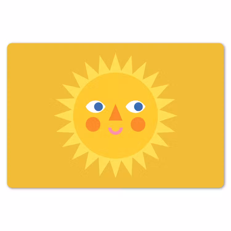 Placemat - 6 stuks - Zon - Gezicht - Zomer - Illustratie - Geel — 7
