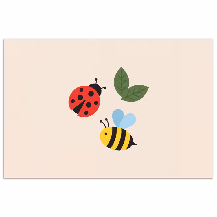 Poster - Insect - Blad - Natuur - Speels - Illustratie — 1