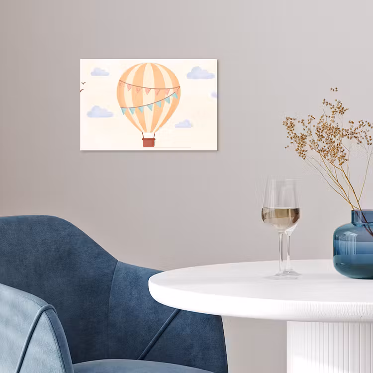 Poster - Luchtballon - Wolken - Illustratie - Zacht - Kinderkamer — 4
