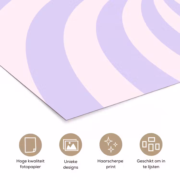 Poster - Patroon - Spiraal - Abstract - Modern - Paars-Roze — 5